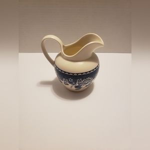 Antique Mason's Ironstone Crabtree and Evelyn Blue and White Creamer Pitcher